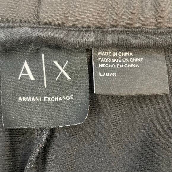 A|X Armani Exchange Men's Black Drawstring Athletic Shorts Size L Polyester - Picture 3 of 12